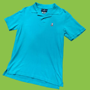 Psycho Bunny Teal Blue Polo Shirt Men's Size 4 Small